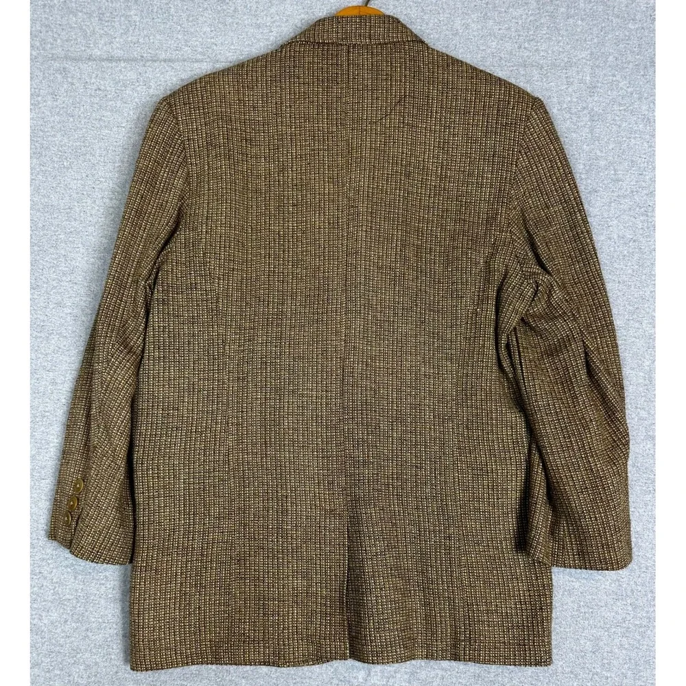 The Territory Ahead Silk Blazer Mens 40R Brown 3-Button Tweed Sport Coat